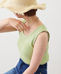 natural couture（ナチュラルクチュール）の「杢もくメランジニットタンク（タンクトップ）」