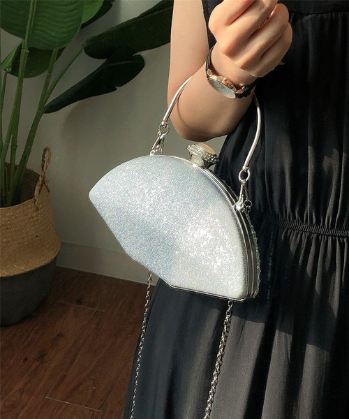 LA VORAGINE(ラ ヴォラジネ)の「結婚式BAG キラキラがま口クラッチハンドバッグ/ショルダーバッグ 入学式 卒業式 パーティー セレモニー(クラッチバッグ・レディース・ブラック/シルバー/ピンク/ゴールド・FREE)」の18枚目の写真