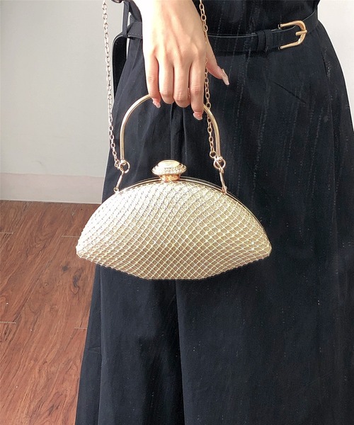 LA VORAGINE(ラ ヴォラジネ)の「結婚式BAG キラキラがま口クラッチハンドバッグ/ショルダーバッグ 入学式 卒業式 パーティー セレモニー(クラッチバッグ・レディース・ブラック/シルバー/ピンク/ゴールド・FREE)」の7枚目の写真