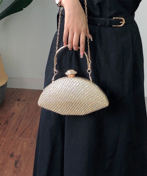 LA VORAGINE(ラ ヴォラジネ)の「結婚式BAG キラキラがま口クラッチハンドバッグ/ショルダーバッグ 入学式 卒業式 パーティー セレモニー(クラッチバッグ・レディース・ブラック/シルバー/ピンク/ゴールド・FREE)」の15枚目の写真