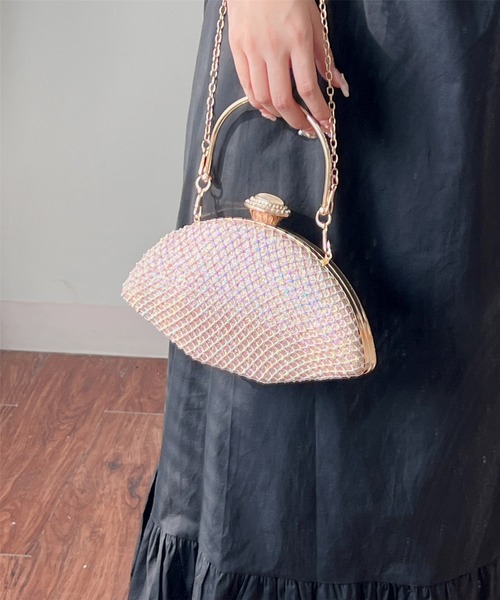 LA VORAGINE(ラ ヴォラジネ)の「結婚式BAG キラキラがま口クラッチハンドバッグ/ショルダーバッグ 入学式 卒業式 パーティー セレモニー(クラッチバッグ・レディース・ブラック/シルバー/ピンク/ゴールド・FREE)」の16枚目の写真