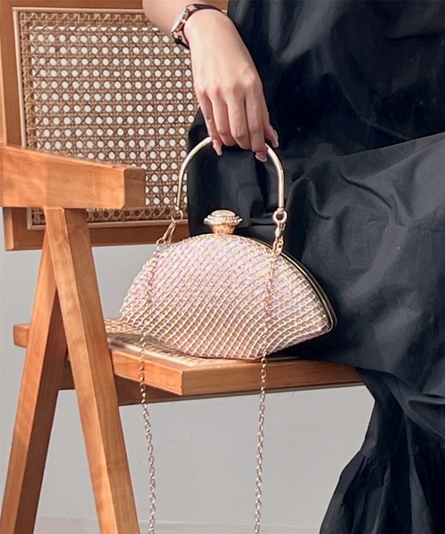 セール】結婚式BAG キラキラがま口クラッチハンドバッグ