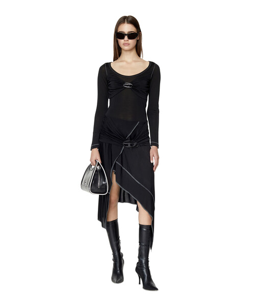 DIESEL（ディーゼル）の「レディース スカート アシンメトリー ミディ丈（スカート・レディース・グレー/ブラック・SMALL/LARGE/X-SMALL/MEDIUM）」の5枚目の写真