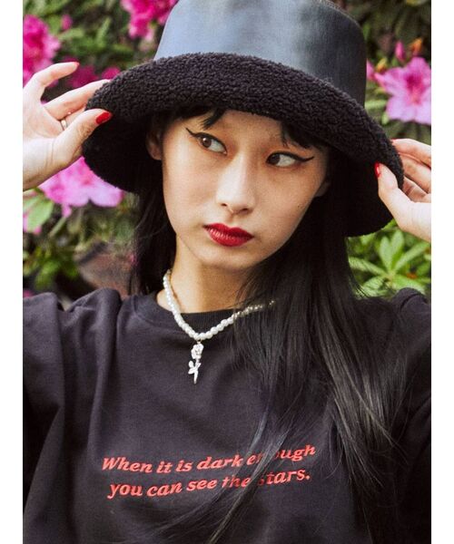 jouetie（ジュエティ）の「ボアブリムハット（ハット・レディース・ブラック/パープル/オフホワイト・FREE）」の3枚目の写真