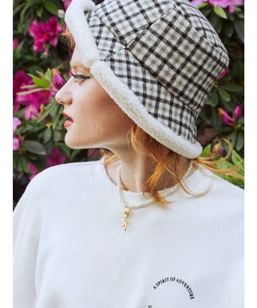 jouetie（ジュエティ）の「ボアブリムハット（ハット・レディース・ブラック/パープル/オフホワイト・FREE）」の17枚目の写真