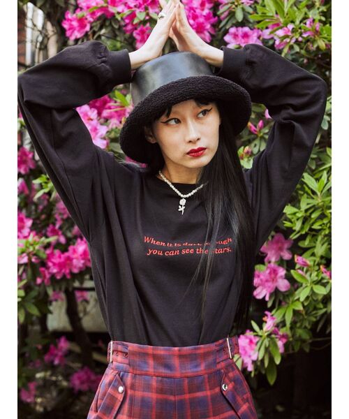 jouetie（ジュエティ）の「ボアブリムハット（ハット・レディース・ブラック/パープル/オフホワイト・FREE）」の6枚目の写真