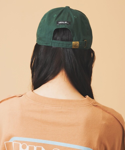 MILKFED.（ミルクフェド）の「M EMBROIDERY LOGO CAP/ロゴ刺繍 キャップ（キャップ・レディース・ブラック/ライトピンク/グリーン/ベージュ・ONE SIZE）」の7枚目の写真