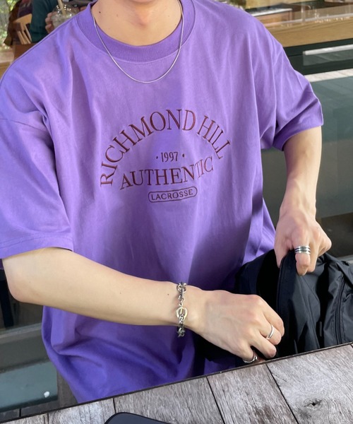 DISCOAT（ディスコート）の「アーチロゴ刺繍クラブTシャツ（Tシャツ/カットソー・レディース・パープル/ブラウン/オフホワイト・FREE）」の5枚目の写真