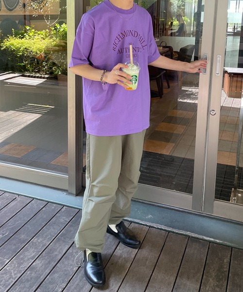 DISCOAT（ディスコート）の「アーチロゴ刺繍クラブTシャツ（Tシャツ/カットソー・レディース・パープル/ブラウン/オフホワイト・FREE）」の4枚目の写真