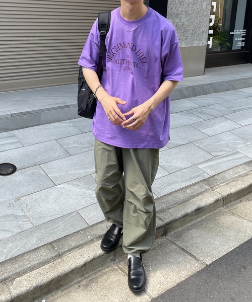 DISCOAT（ディスコート）の「アーチロゴ刺繍クラブTシャツ（Tシャツ/カットソー・レディース・パープル/ブラウン/オフホワイト・FREE）」の6枚目の写真