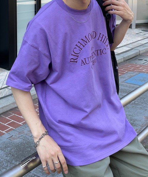 DISCOAT（ディスコート）の「アーチロゴ刺繍クラブTシャツ（Tシャツ/カットソー・レディース・パープル/ブラウン/オフホワイト・FREE）」の9枚目の写真