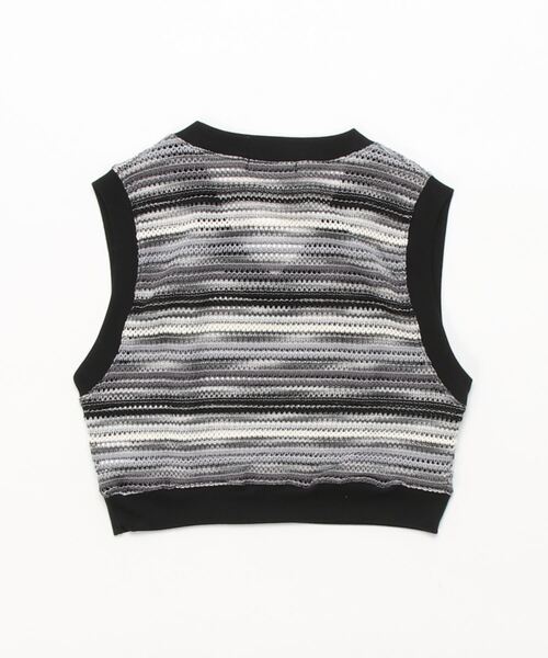 Q（キュー）の「グラデボーダーベスト（ベスト・レディース・ブラック系その他/グリーン系その他・MEDIUM）」の4枚目の写真