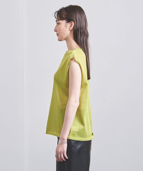 UNITED ARROWS（ユナイテッドアローズ）の「シアー フレンチスリーブ ニット（ニット/セーター・レディース・ベージュ/ライム・FREE）」の3枚目の写真