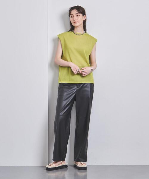 UNITED ARROWS（ユナイテッドアローズ）の「シアー フレンチスリーブ ニット（ニット/セーター・レディース・ベージュ/ライム・FREE）」の8枚目の写真