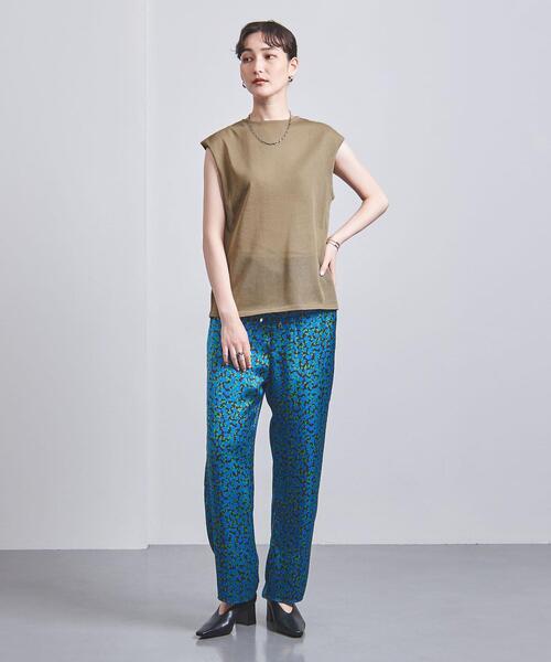 UNITED ARROWS（ユナイテッドアローズ）の「シアー フレンチスリーブ ニット（ニット/セーター・レディース・ベージュ/ライム・FREE）」の6枚目の写真