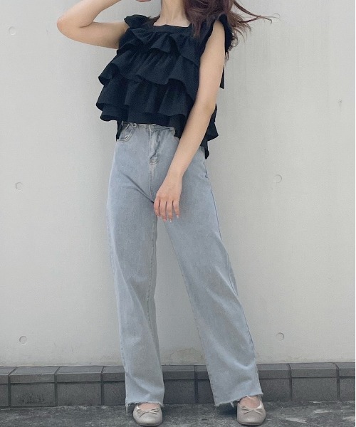 titty&Co. PETIT(ティティアンドコープティ)の「【titty&Co.PETIT】ティアードフリルトップス(シャツ/ブラウス・レディース・ブラック/ブルー/ホワイト・FREE)」の10枚目の写真