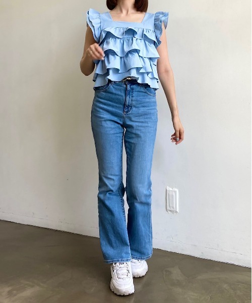 titty&Co. PETIT(ティティアンドコープティ)の「【titty&Co.PETIT】ティアードフリルトップス(シャツ/ブラウス・レディース・ブラック/ブルー/ホワイト・FREE)」の18枚目の写真