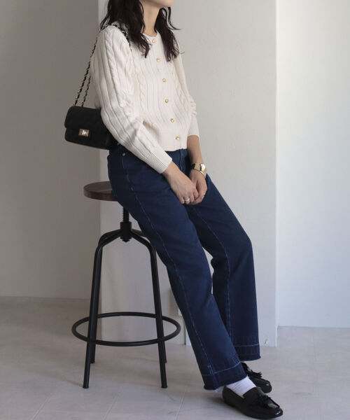 fredy repit（フレディレピ）の「デニムストレートパンツ（デニムパンツ・レディース・ブルー/ライトパープル/チャコールグレー・36/38）」の10枚目の写真