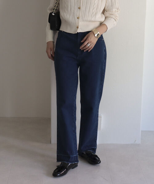 fredy repit（フレディレピ）の「デニムストレートパンツ（デニムパンツ・レディース・ブルー/ライトパープル/チャコールグレー・36/38）」の11枚目の写真