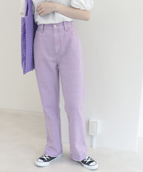 fredy repit（フレディレピ）の「デニムストレートパンツ（デニムパンツ・レディース・ブルー/ライトパープル/チャコールグレー・36/38）」の18枚目の写真