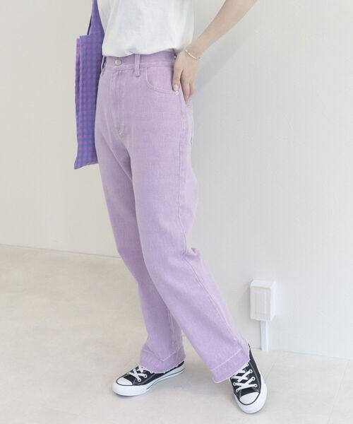 fredy repit（フレディレピ）の「デニムストレートパンツ（デニムパンツ・レディース・ブルー/ライトパープル/チャコールグレー・36/38）」の19枚目の写真