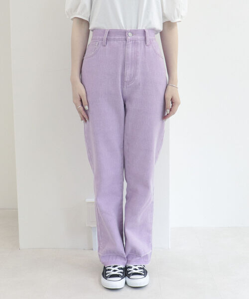 fredy repit（フレディレピ）の「デニムストレートパンツ（デニムパンツ・レディース・ブルー/ライトパープル/チャコールグレー・36/38）」の20枚目の写真