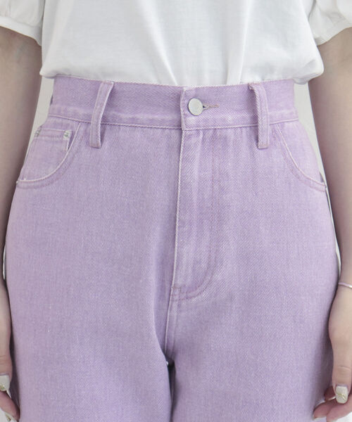 fredy repit（フレディレピ）の「デニムストレートパンツ（デニムパンツ・レディース・ブルー/ライトパープル/チャコールグレー・36/38）」の21枚目の写真