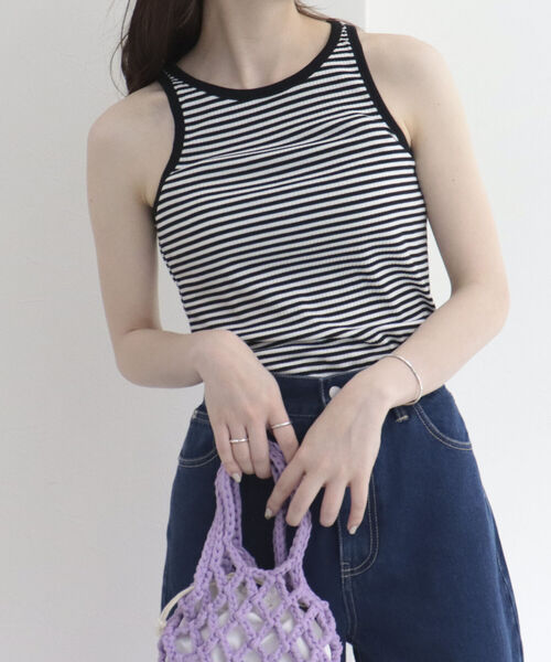 fredy emue（フレディエミュ）の「ボーダー/無地 アメスリタンクトップ（タンクトップ・レディース・ベージュ系その他/ブルー系その他/ブラック/ホワイト系その他/オフホワイト・38）」の11枚目の写真