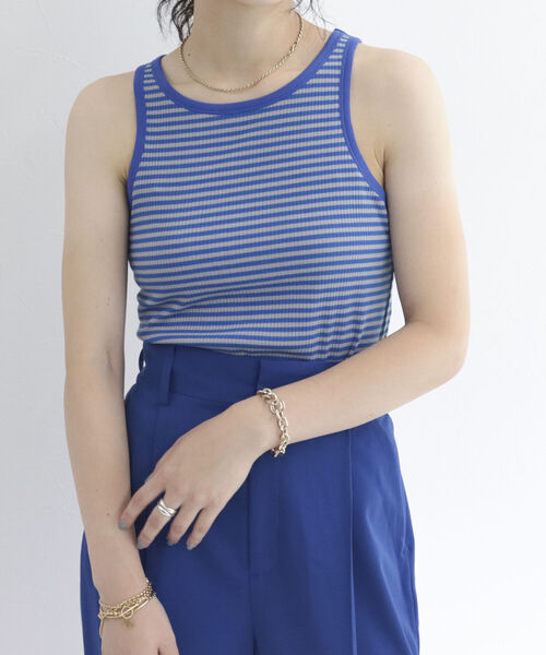 fredy emue（フレディエミュ）の「ボーダー/無地 アメスリタンクトップ（タンクトップ・レディース・ベージュ系その他/ブルー系その他/ブラック/ホワイト系その他/オフホワイト・38）」の17枚目の写真