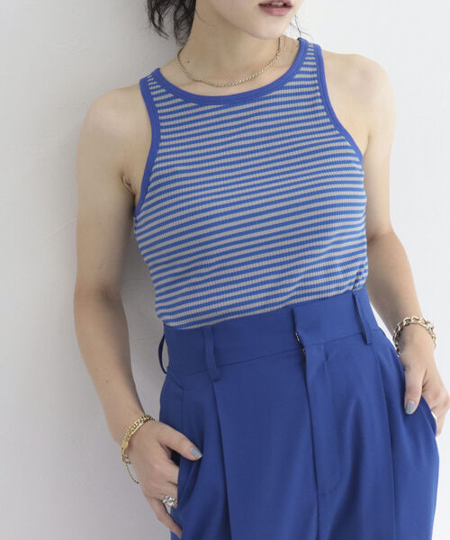fredy emue（フレディエミュ）の「ボーダー/無地 アメスリタンクトップ（タンクトップ・レディース・ベージュ系その他/ブルー系その他/ブラック/ホワイト系その他/オフホワイト・38）」の18枚目の写真