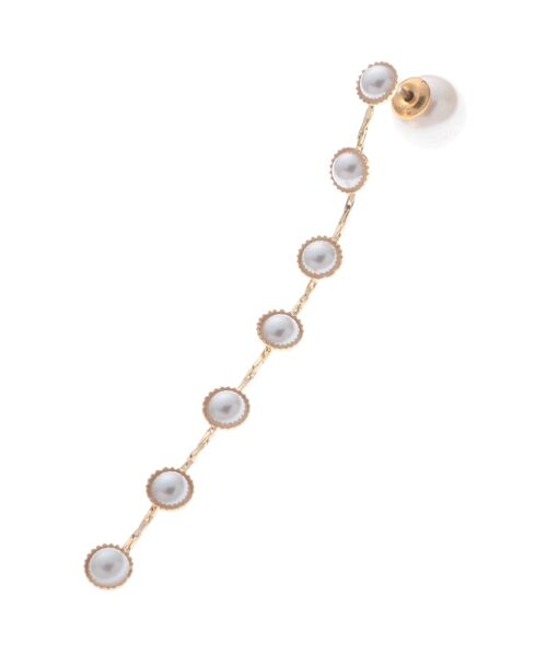 LAGUNAMOON（ラグナムーン）の「LADYフェイクパールチェーンピアス（ピアス（両耳用）・レディース・アイボリー・FREE）」の5枚目の写真