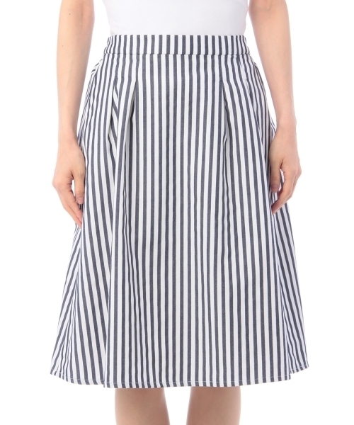 grove（グローブ）の「ミモレ丈フレアデザインスカート（スカート・レディース・ブルー/ブルー系1/ブラック/イエロー・03/02）」の4枚目の写真