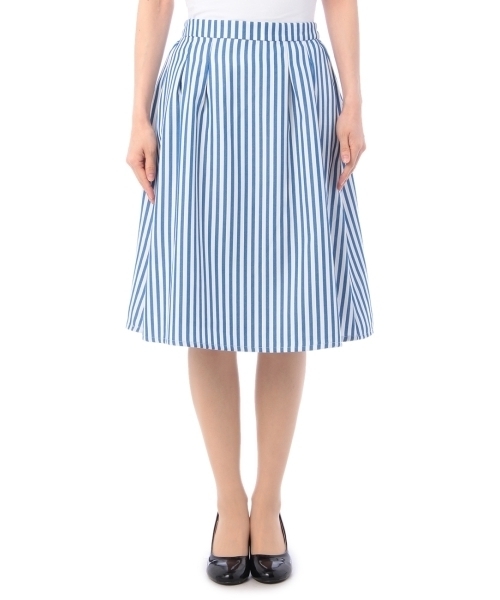 grove（グローブ）の「ミモレ丈フレアデザインスカート（スカート・レディース・ブルー/ブルー系1/ブラック/イエロー・03/02）」の10枚目の写真