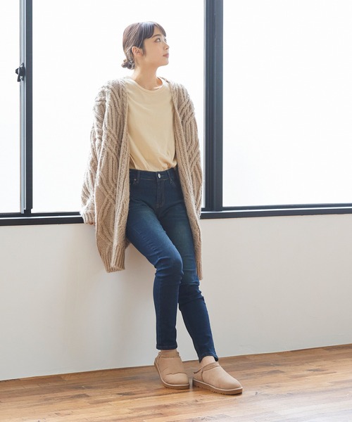 mooimooi（モーイモーイ）の「ムートンスリッポン（サンダル・レディース・ブラック/ベージュ/キャメル/ダークブラウン/チャコールグレー/アイボリー系・S/M/L/LL/3L/4L）」の12枚目の写真