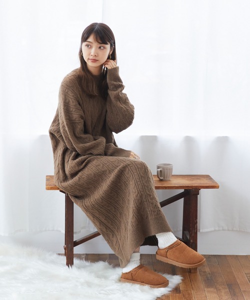 mooimooi（モーイモーイ）の「ムートンスリッポン（サンダル・レディース・ブラック/ベージュ/キャメル/ダークブラウン/チャコールグレー/アイボリー系・S/M/L/LL/3L/4L）」の13枚目の写真