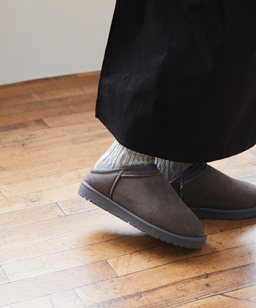 mooimooi（モーイモーイ）の「ムートンスリッポン（サンダル・レディース・ブラック/ベージュ/キャメル/ダークブラウン/チャコールグレー/アイボリー系・S/M/L/LL/3L/4L）」の14枚目の写真