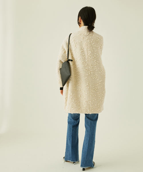 journal standard L'essage（ジャーナルスタンダードレサージュ）の「コクーンミドルコート（ノーカラージャケット・レディース・ネイビー/ブラウン系その他/ナチュラル・FREE）」の19枚目の写真