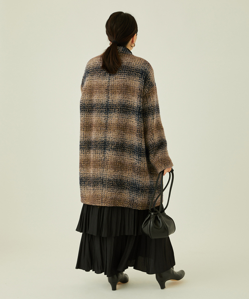 journal standard L'essage（ジャーナルスタンダードレサージュ）の「コクーンミドルコート（ノーカラージャケット・レディース・ネイビー/ブラウン系その他/ナチュラル・FREE）」の20枚目の写真