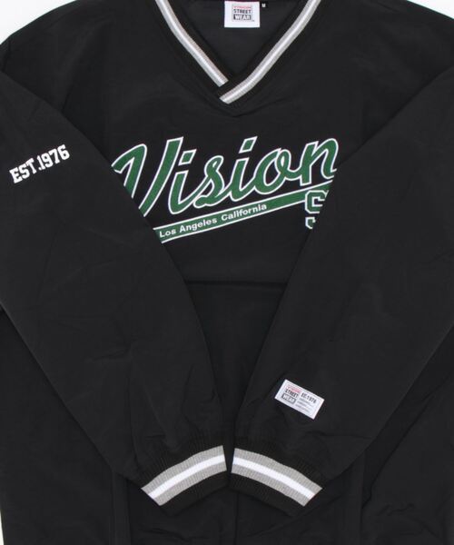 VISION STREET WEAR(ヴィジョンストリートウェア)の「【VISION STREET】リブナイロンプルオ-バー(ナイロンジャケット・メンズ・ブラック/ゴールド/ブラック×グリーン・M/XL/L)」の5枚目の写真