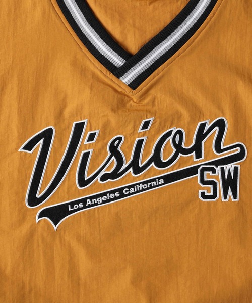 VISION STREET WEAR(ヴィジョンストリートウェア)の「【VISION STREET】リブナイロンプルオ-バー(ナイロンジャケット・メンズ・ブラック/ゴールド/ブラック×グリーン・M/XL/L)」の9枚目の写真