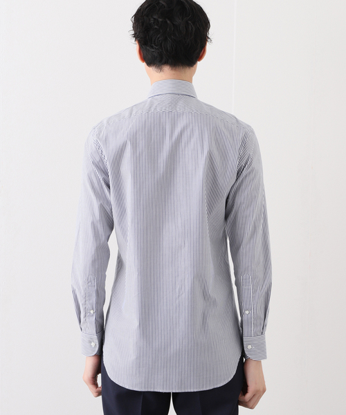 EDIFICE（エディフィス）の「セミワイド アメリカンコットン ストライプシャツ（シャツ/ブラウス・メンズ・ダークブルー/ベージュ・40/38/39/41/37）」の7枚目の写真