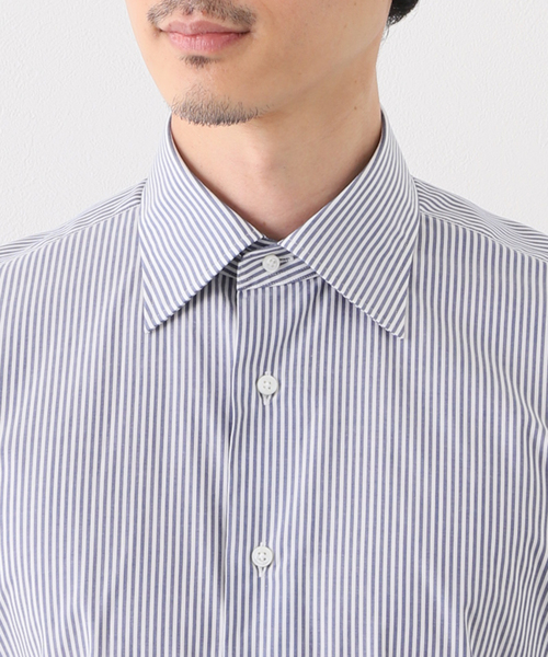 EDIFICE（エディフィス）の「セミワイド アメリカンコットン ストライプシャツ（シャツ/ブラウス・メンズ・ダークブルー/ベージュ・40/38/39/41/37）」の8枚目の写真