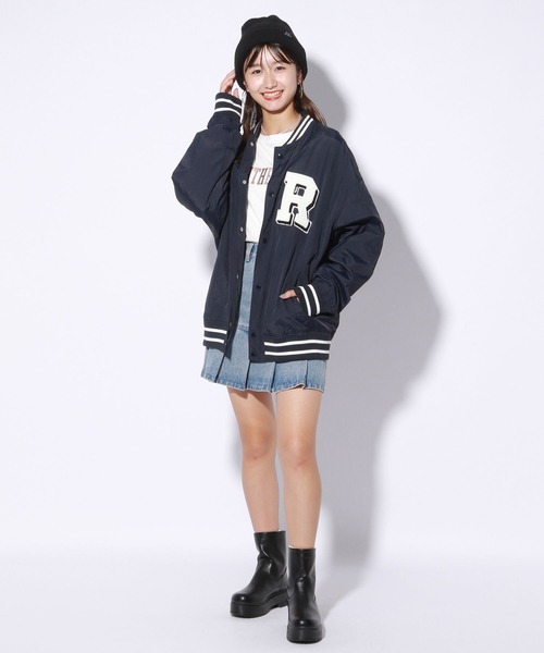 repipi armario(レピピ アルマリオ)の「ワッペンナイロンスタジャン(スタジャン・キッズ・ネイビー/グリーン・SMALL/MEDIUM/LARGE)」の4枚目の写真