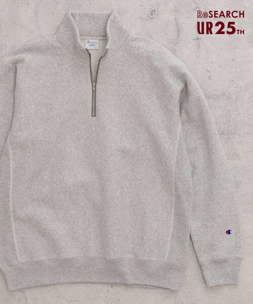 Champion（チャンピオン）の「『25周年別注』Champion×UR　11.5OZ HALF ZIP SWEAT（スウェット・メンズ・ホワイト/ブラック/グレー/レッド/グリーン・SMALL/MEDIUM/LARGE）」の4枚目の写真