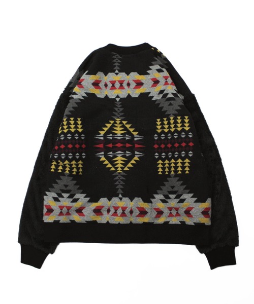 Universal Style Wear（ユニバーサルスタイルウェア）の「Universal Style Wear ナバホ ムック ボア クルーネック（その他トップス・メンズ・ブラック/カーキ/グレイッシュベージュ・MEDIUM/LARGE/X-LARGE）」の4枚目の写真