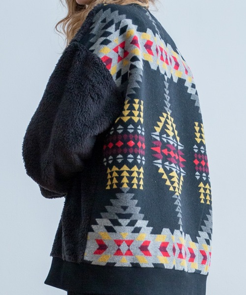 Universal Style Wear（ユニバーサルスタイルウェア）の「Universal Style Wear ナバホ ムック ボア クルーネック（その他トップス・メンズ・ブラック/カーキ/グレイッシュベージュ・MEDIUM/LARGE/X-LARGE）」の12枚目の写真