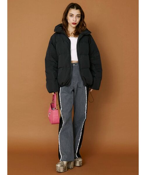 EVRIS（エヴリス）の「リメイクワイドデニムパンツ（デニムパンツ・レディース・ブラック/ライトブルー・MEDIUM/SMALL）」の5枚目の写真