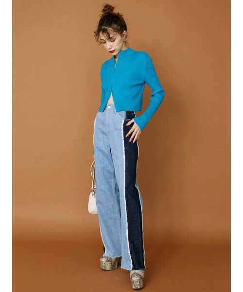 EVRIS（エヴリス）の「リメイクワイドデニムパンツ（デニムパンツ・レディース・ブラック/ライトブルー・MEDIUM/SMALL）」の17枚目の写真