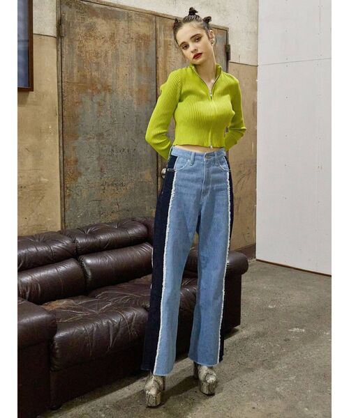 EVRIS（エヴリス）の「リメイクワイドデニムパンツ（デニムパンツ・レディース・ブラック/ライトブルー・MEDIUM/SMALL）」の21枚目の写真