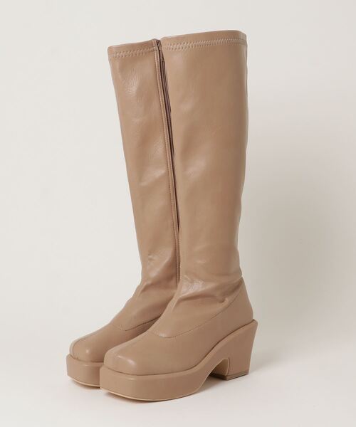 minia(ミニア)の「minia / バルキーヒールロング(ブーツ・レディース・ベージュ/モカ/ブラック・M/L/S)」の1枚目の写真